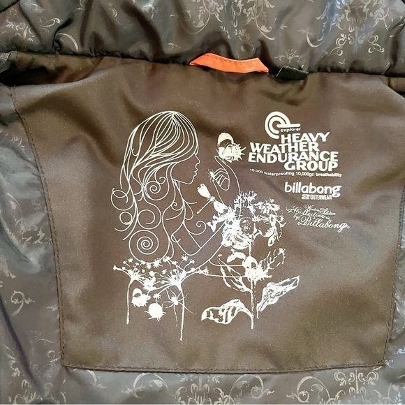 Billabong Hooded Puffer Vest Winter Vest Faux Fur Trim Burnt Orange Sz M Outdoor - Picture 8 of 12